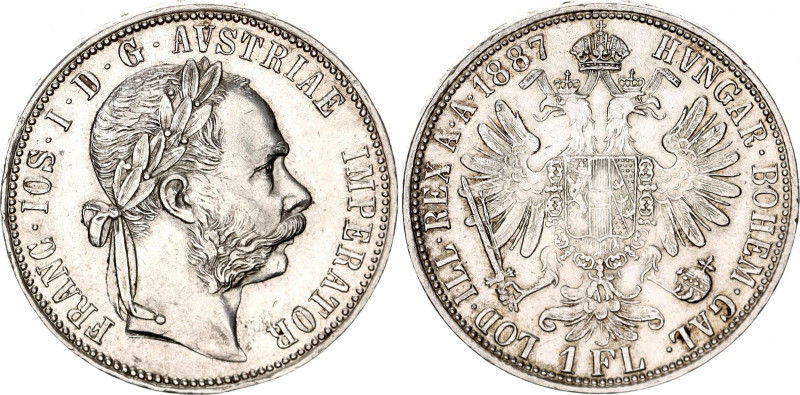 Austria 1 Florin 1887
KM# 2222; Silver; Franz Joseph I; AUNC. Beautiful coin!