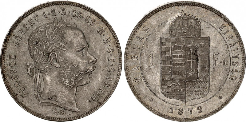 Hungary 1 Forint 1879 KB
KM# 453.1; ÉH# 1464; Silver; Franz Joseph I; Mint: Kre...