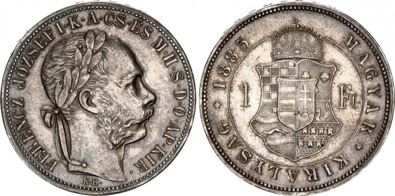 Hungary 1 Forint 1885 KB
KM# 469; ÉH# 1466; Silver; Franz Joseph I; Mint: Kremn...