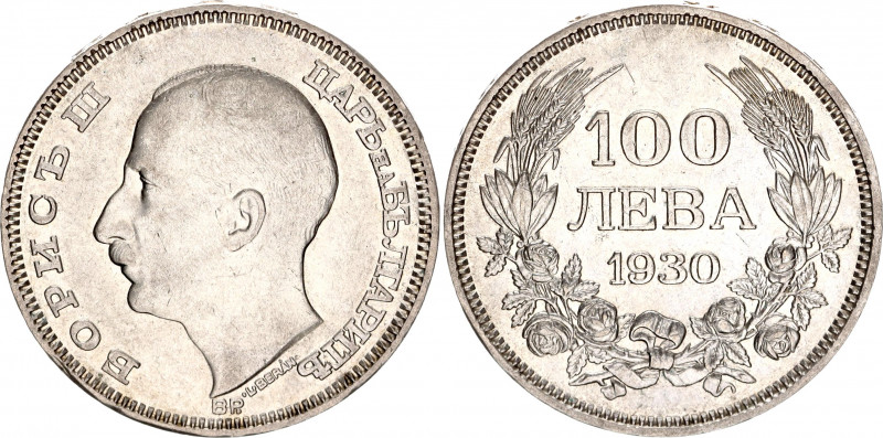 Bulgaria 100 Leva 1930 BP
KM# 43; Silver; Boris III; Mint: Budapest; UNC