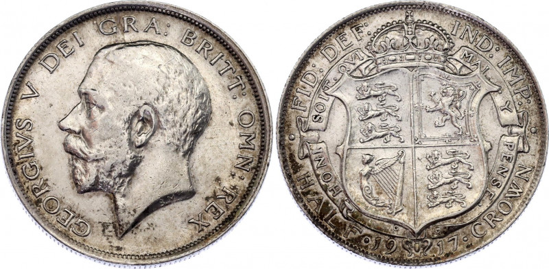 Great Britain 1/2 Crown 1917
KM# 818.1; Silver; George V; XF