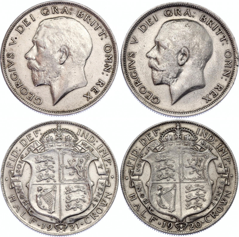 Great Britain 2 x 1/2 Crown 1920 - 1921
KM# 818; Silver; George V