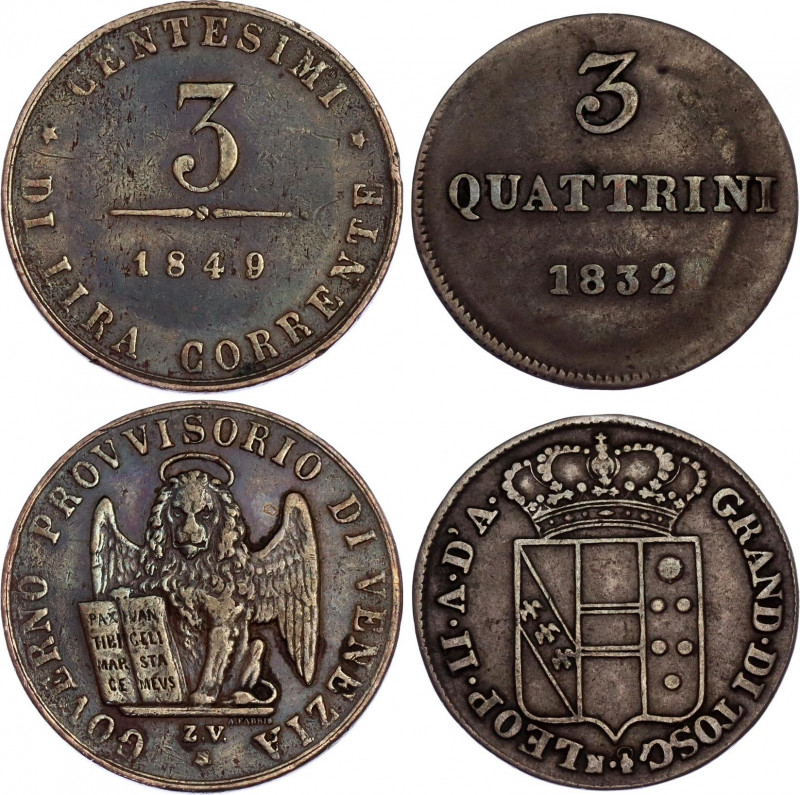 Italian States Tuscany & Venice 3 Quattrini & 3 Centesimi 1832 - 1849
C# 64 & K...