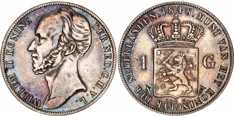 Netherlands 1 Gulden 1848
KM# 66; Silver; Willem II; XF with amazing toning