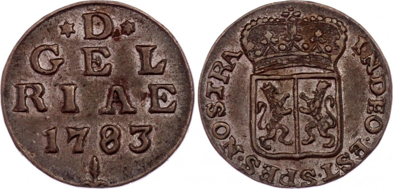 Netherlands Gelderland 1 Duit 1783
KM# 105; Copper; XF-AUNC