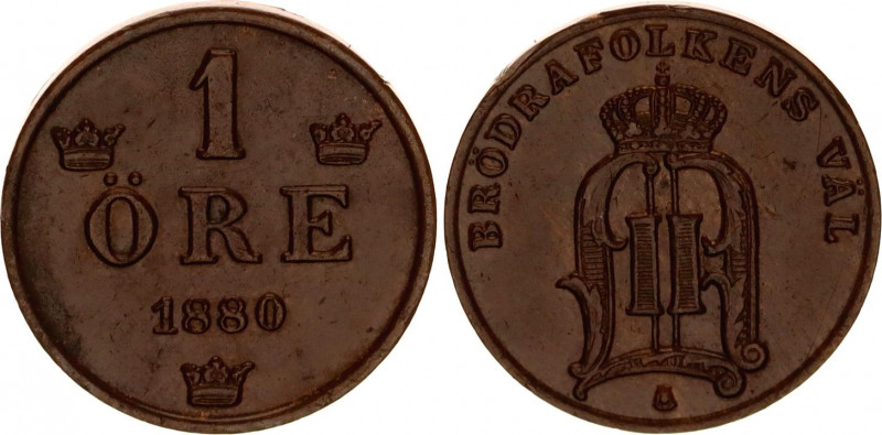 Sweden 1 Ore 1880
KM# 750; Oscar II; AU-UNC