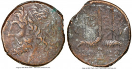 SICILY. Syracuse. Hieron II (ca. 275-215 BC). AE litra (18mm, 11h). NGC Choice VF. Head of Poseidon left, wearing taenia / ΙΕΡΩ-ΝΟΣ/Σ-T, trident head,...