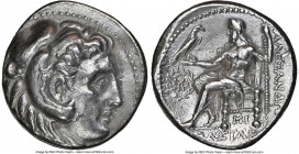 MACEDONIAN KINGDOM. Alexander III the Great (336-323 BC). AR tetradrachm (25mm, 16.96 gm, 7h). NGC XF 4/5 - 2/5, brushed. Posthumous issue of Babylon,...