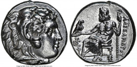 MACEDONIAN KINGDOM. Alexander III the Great (336-323 BC). AR drachm (15mm, 4.34 gm, 12h). NGC Choice AU 5/5 - 4/5. Posthumous issue of Sardes, ca. 323...