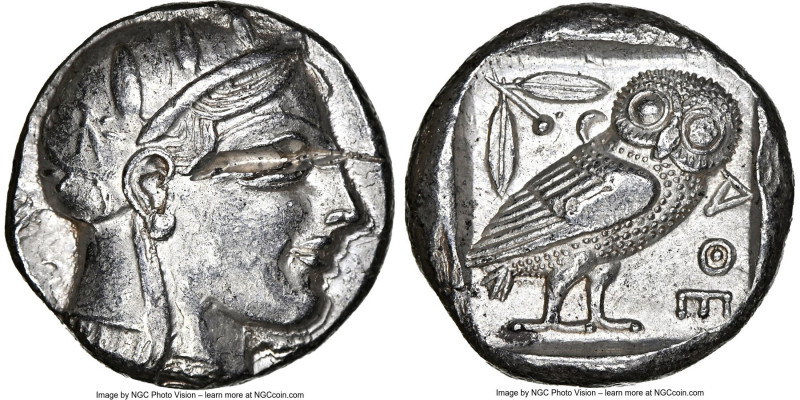 ATTICA. Athens. Ca. 465-455 BC. AR tetradrachm (22mm, 17.16 gm, 9h). NGC Choice ...