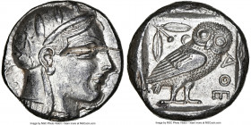 ATTICA. Athens. Ca. 465-455 BC. AR tetradrachm (22mm, 17.16 gm, 9h). NGC Choice AU 5/5 - 2/5, test cut. Head of Athena right, wearing crested Attic he...
