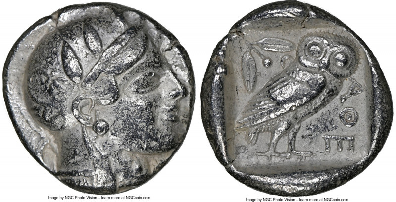 ATTICA. Athens. Ca. 465-455 BC. AR tetradrachm (24mm, 17.08 gm, 2h). NGC Choice ...