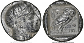 ATTICA. Athens. Ca. 465-455 BC. AR tetradrachm (24mm, 17.08 gm, 2h). NGC Choice VF 5/5 - 3/5. Head of Athena right, wearing crested Attic helmet ornam...