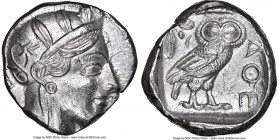 ATTICA. Athens. Ca. 440-404 BC. AR tetradrachm (24mm, 17.10 gm, 7h). NGC AU 4/5 - 4/5. Mid-mass coinage issue. Head of Athena right, wearing earring, ...