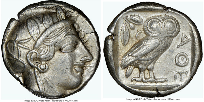 ATTICA. Athens. Ca. 440-404 BC. AR tetradrachm (23mm, 17.20 gm, 4h). NGC Choice ...