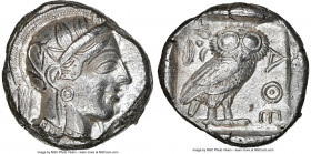 ATTICA. Athens. Ca. 440-404 BC. AR tetradrachm (23mm, 17.17 gm, 4h). NGC XF 5/5 - 3/5. Mid-mass coinage issue. Head of Athena right, wearing earring, ...