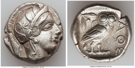 ATTICA. Athens. Ca. 440-404 BC. AR tetradrachm (24mm, 17.17 gm, 1h). XF. Mid-mass coinage issue. Head of Athena right, wearing crested Attic helmet or...