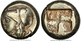 IONIA. Phocaea. Ca. 387-326 BC. EL hecte (9mm, 2.52 gm). NGC Choice VF 3/5 - 3/5. Head of Athena left, wearing crested Corinthian helmet pushed back o...