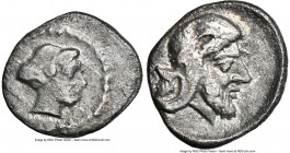CILICIA. Uncertain mint. Ca. 4th century BC. AR obol (10mm, 2h). NGC Choice VF. Possibly minted in Mallus. Female head right, wearing earring and neck...