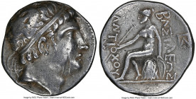 SELEUCID KINGDOM. Antiochus III the Great (222-187 BC). AR tetradrachm (27mm, 10h). NGC VF. Contemporary imitative issue copying Seleucid tetradrachm....