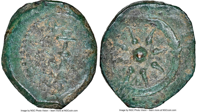 JUDAEA. Hasmoneans. Alexander Jannaeus (103-76 BC). AE prutah (16mm). NGC VF. Je...