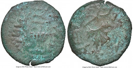 JUDAEA. The Jewish War (AD 66-70). AE prutah (17mm, 5h). NGC (ungraded) Fine. Jerusalem, Year 2 (AD 67/8). Year two (Paleo-Hebrew), amphora with broad...
