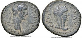 JUDAEA. Aelia Capitolina. Antoninus Pius (AD 138-161). AE (23mm, 7.76 gm, 5h). NGC Choice Fine 4/5 -3/5, repatinated. IMP CA T AEL HAD-ANTONINO AVG P ...