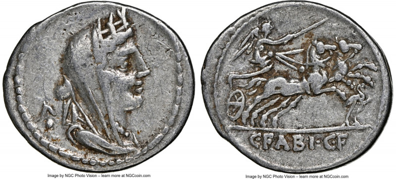 C. Fabius C. f. Hadrianus (102 BC). AR denarius (21mm, 3.87 gm, 6h). NGC VF 5/5 ...