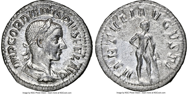 Gordian III, as Augustus (AD 238-244). AR denarius (20mm, 2.46 gm, 12h). NGC Cho...