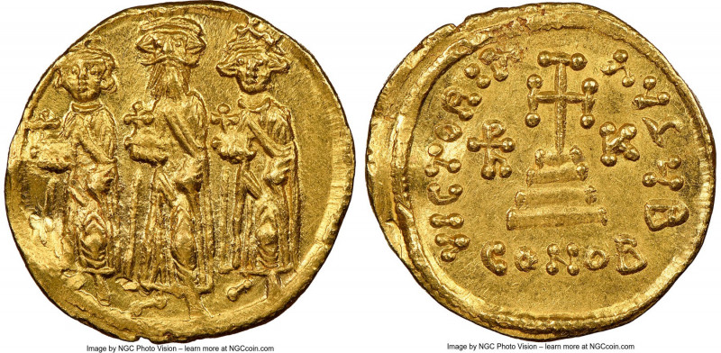 Heraclius (AD 610-641), with Heraclius Constantine and Heraclonas. AV solidus (1...