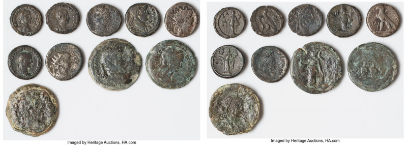 ANCIENT LOTS. Roman Provincial. AD 1st-3rd centuries. Lot of ten (10) AE. Fine-A...