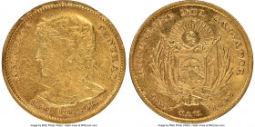 Republic gold 2-1/2 Pesos 1892-C.A.M. AU Details (Mount Removed) NGC, San Salvador mint, KM116. Mintage: 597. One year type. 

HID09801242017

© 2...