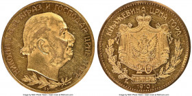 Nicholas I gold 20 Perpera 1910 MS62 NGC, KM10. Bare head type. 

HID09801242017

© 2020 Heritage Auctions | All Rights Reserved