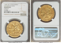 Castile & Leon. Juan II gold Dobla de la Banda ND (1406-1454)-S AU Details (Tooled) NGC, Seville mint, Fr-112. 4.57gm. "S" at top of cross. Well cente...