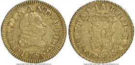 Ferdinand VI gold 1/2 Escudo 1755 M-JB AU55 NGC, Madrid mint, KM378.

HID09801242017

© 2020 Heritage Auctions | All Rights Reserved