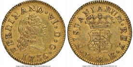Ferdinand VI gold 1/2 Escudo 1756 M-JB AU58 NGC, Madrid mint, KM378.

HID09801242017

© 2020 Heritage Auctions | All Rights Reserved