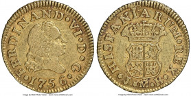 Ferdinand VI gold 1/2 Escudo 1756 M-JB AU53 NGC, Madrid mint, KM378.

HID09801242017

© 2020 Heritage Auctions | All Rights Reserved