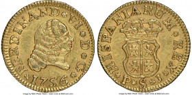Ferdinand VI gold 1/2 Escudo 1756 S-PJ AU Details (Obverse Damage) NGC, Seville mint, KM374. Rosettes. 

HID09801242017

© 2020 Heritage Auctions ...