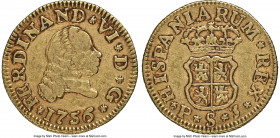 Ferdinand VI gold 1/2 Escudo 1756 S-PJ VF35 NGC, Seville mint, KM374. Rosettes. 

HID09801242017

© 2020 Heritage Auctions | All Rights Reserved