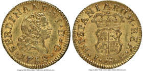 Ferdinand VI gold 1/2 Escudo 1758 M-JB MS62 NGC, Madrid mint, KM378.

HID09801242017

© 2020 Heritage Auctions | All Rights Reserved