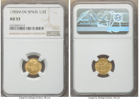 Charles III gold 1/2 Escudo 1785 M-DV AU53 NGC, Madrid mint, KM415.1. Last year of type and key date. 

HID09801242017

© 2020 Heritage Auctions |...