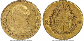 Charles III gold 1/2 Escudo 1788 M-M AU55 NGC, Madrid mint, KM425.1. 

HID09801242017

© 2020 Heritage Auctions | All Rights Reserved