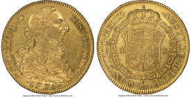 Charles III gold 8 Escudos 1772 M-PJ AU55 NGC, Madrid mint, KM409.1. So close to mint state, Prooflike reflectivity and excellent eye appeal. 

HID0...
