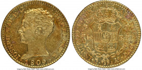 Joseph Napoleon gold "De Vellon" 80 Reales 1809 M-AI AU58 NGC, Madrid mint, KM542. Scarce one year type. Reflective surfaces with scarlet toning. 

...