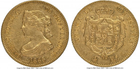 Isabel II gold 4 Escudos 1865 AU53 NGC, Madrid mint, KM631.1. AGW 0.0971 oz. 

HID09801242017

© 2020 Heritage Auctions | All Rights Reserved