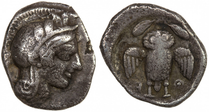 ATTICA: Athens, AR trihemiobol (0.98g), ca. 454-404 BC, HCG-4/1647, SNG Copenhag...