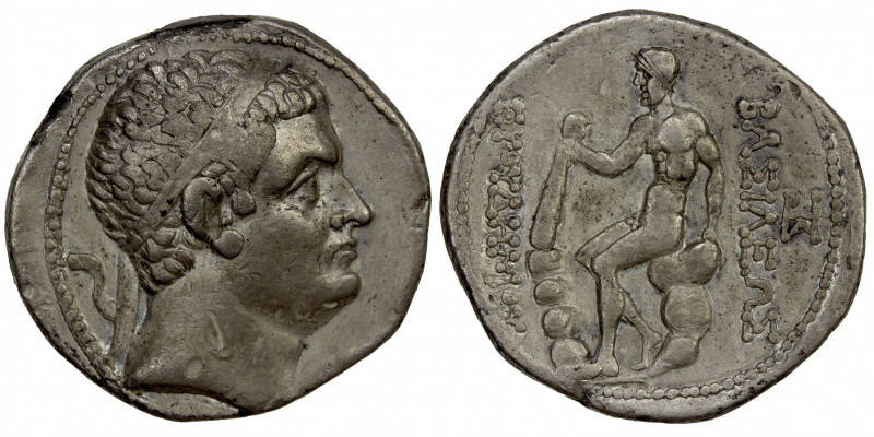 BACTRIA: Euthydemos I, ca. 230-195 BC, AR tetradrachm (16.41g), Mint A (near Aï ...