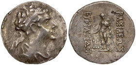 BACTRIA: Eukratides II Soter, ca. 145-140 BC, AR tetradrachm (16.38g), Bop-1L, HGC-12/161, diademed and draped bust right // Apollo standing facing wi...