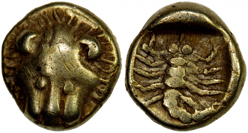 CARIA: Mylasa, EL tetartemorion (1/48th stater) (0.29g), mid-6th century, SNG Ka...