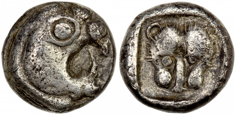 CARIA: Uncertain Mint, AR obol (0.63g), ca. 450-400 BC, cf. SNG Kayhan-983, styl...